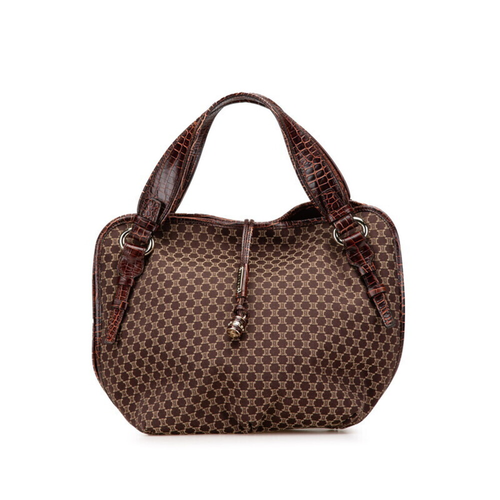 Celine Macadam Bittersweet Handbag Brown Canvas Leather
